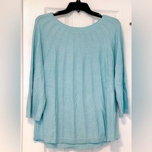 Woman’s sweater. Chico’s. Pale aqua. Size 2(medium)